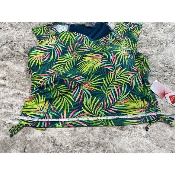 NEW Lands End 8 DD Tropical Palm High Neck Tankini SWIM TOP Built In Bra NWT - Picture 6 of 6